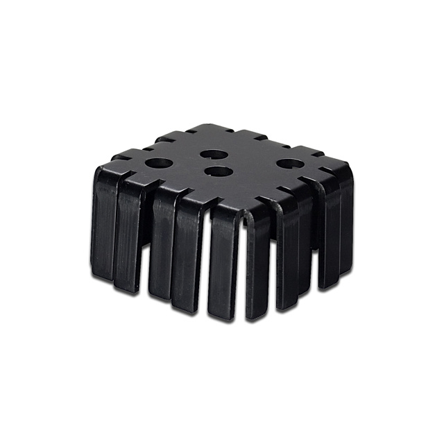 SS221 2" x2" x1" Aluminum Black Heat Sink with TO-3 hole